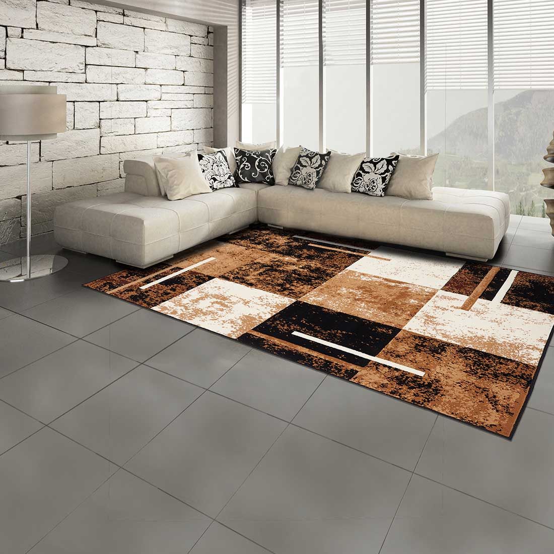 Livraison Gratuite - Tapis salon AF FLORIDA 2 Marron - Paiement ...