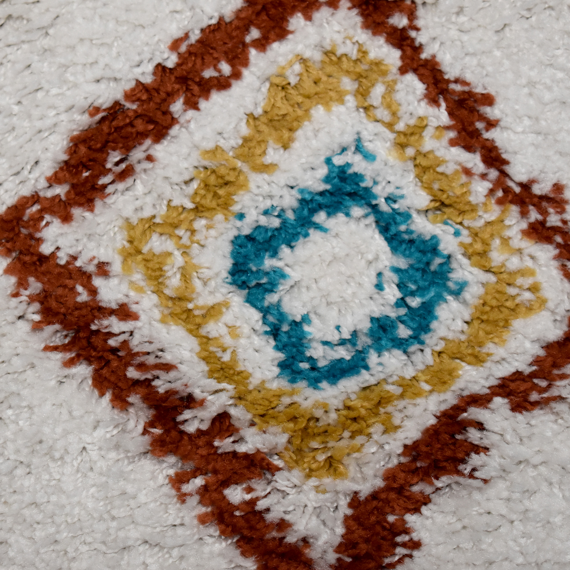 Tapis Entrée 60x110 Tissé Crème Et Jaune Rectangle Motif Berbère LYN5 OURIKA G | Leroy Merlin