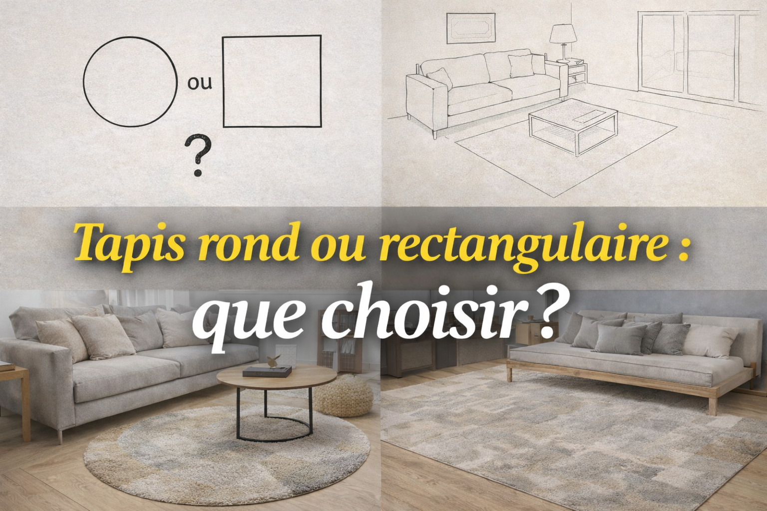 Tapis rond ou rectangulaire : que choisir ? Guide complet par pièce