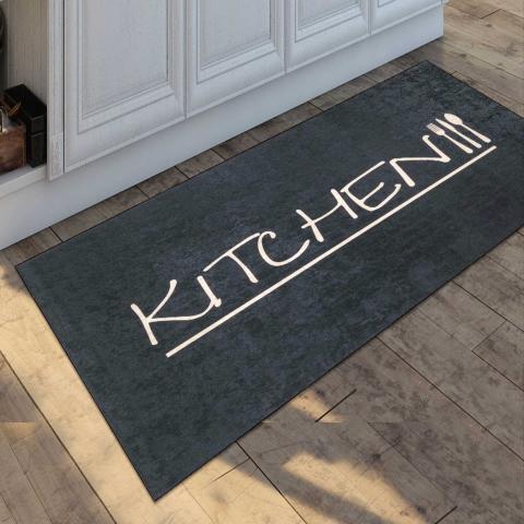 Tapis texte LYN11 IMP Gris
