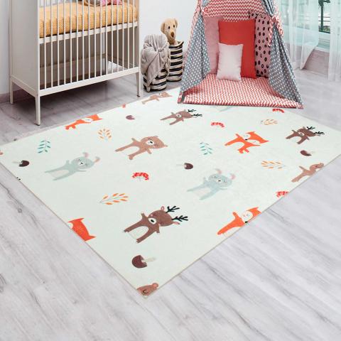 Tapis pour enfant FORET Crème