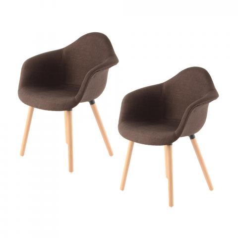 Fauteuil LOT DE 2 ABI Marron