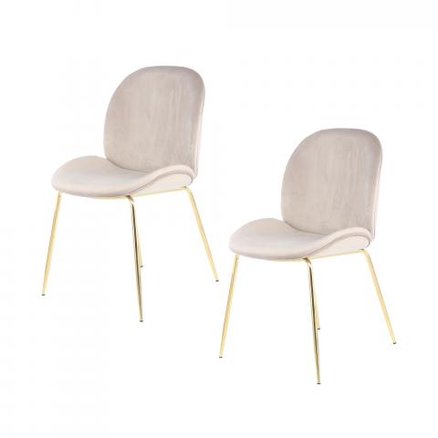 Fauteuil LOT DE 2 ARA Beige