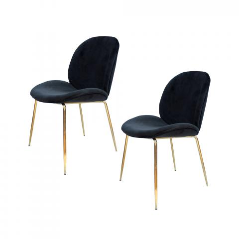 Fauteuil LOT DE 2 ARA Noir