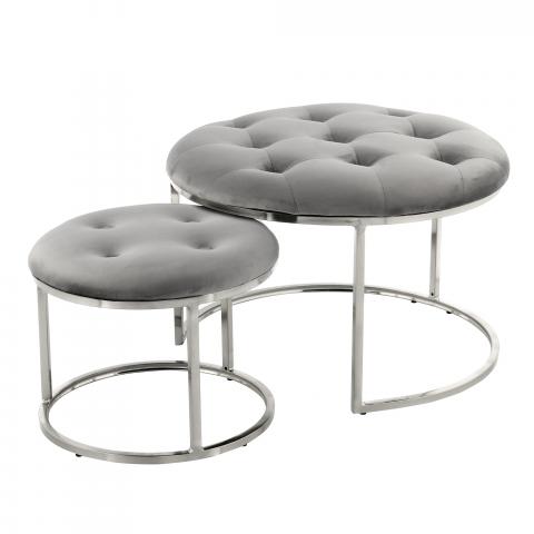 Tabouret décoratif LOT DE 2 ZADA Gris