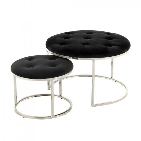 Tabouret décoratif LOT DE 2 ZADA Noir