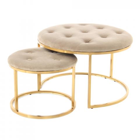Tabouret décoratif LOT DE 2 ZADA Marron