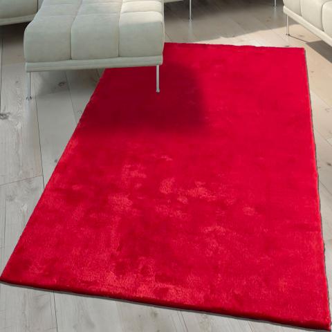 Tapis uni LYN10 LAVABLE Rouge