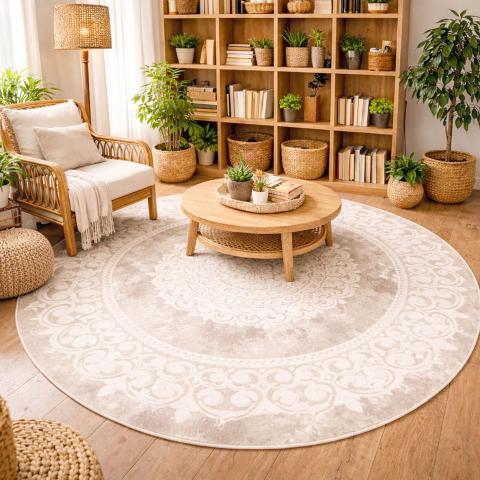 Tapis rond LYN7 BALROD Beige