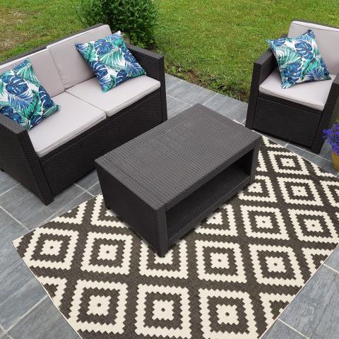 Tapis réversible pour l'extérieur LYN2 I REVERSIBLE Noir