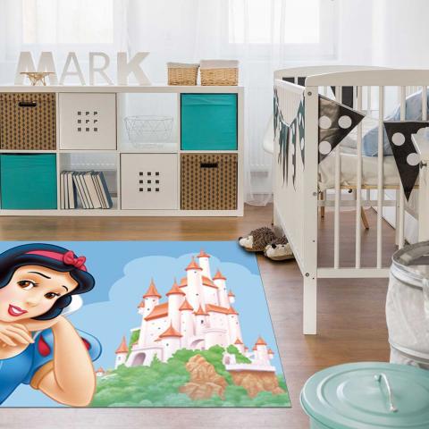 Tapis Disney pour enfant BLANCHE NEIGE Bleu