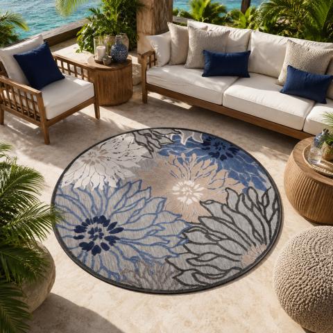 Tapis bleu et vert CHIMEKA Bleu