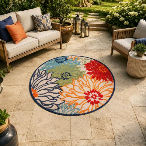 Tapis d'extérieur fait à la machine CHIMEKA Multicolore