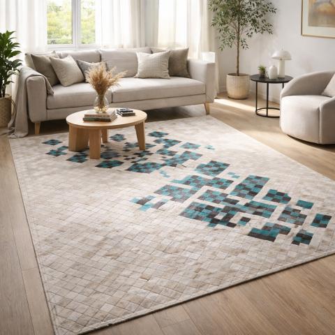 Tapis bleu et vert DIMEDE Bleu