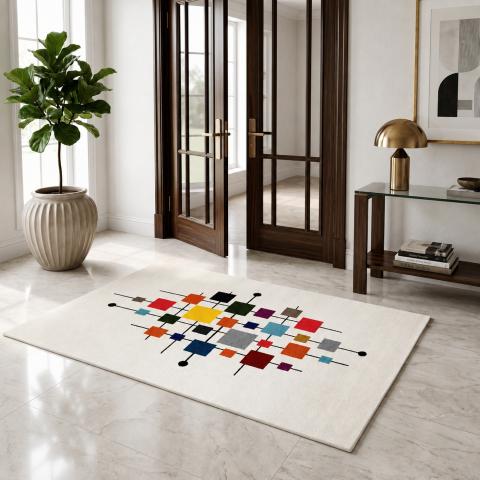 Tapis carré DOURTA Multicolore