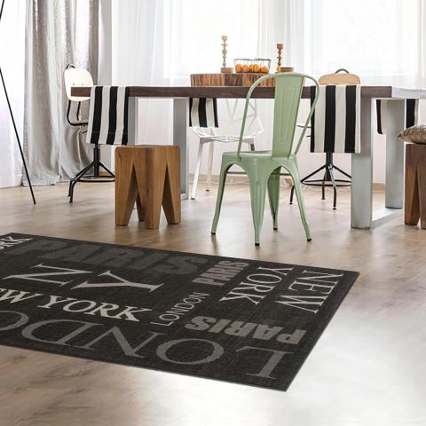 Tapis texte LYN45 FOUNTI Gris