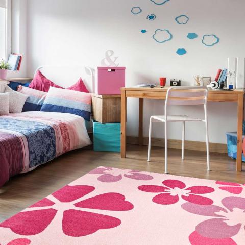 Tapis chambre bébé BLUME Rose