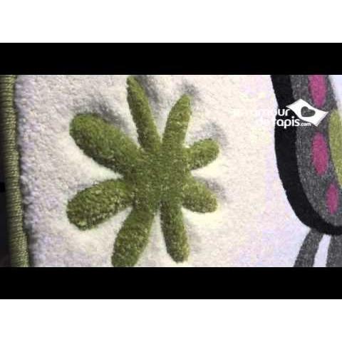 Tapis enfant KIDS PAPILLONS creme - sur unamourdetapis