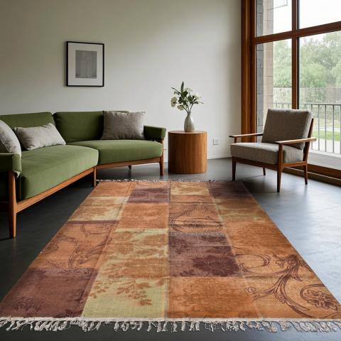 Tapis végétal ANTALIA PATCHWORK Beige