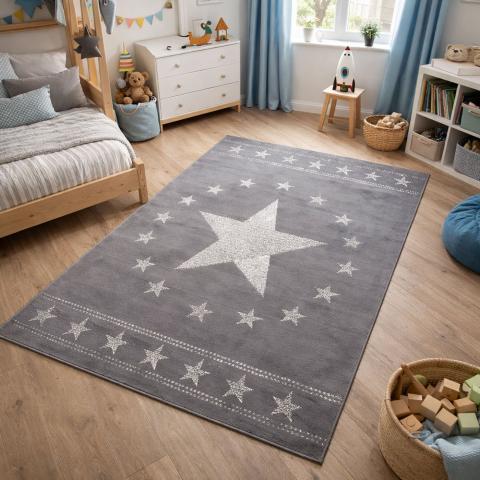 Tapis pour chambre ado LYN1 1ST START Gris