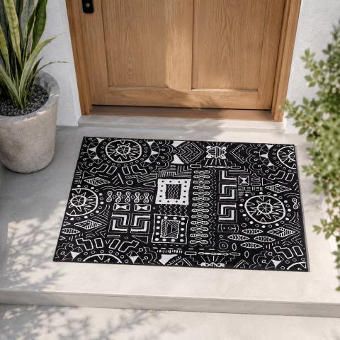 Tapis 60x110 cm LYN1 MOTIF Noir
