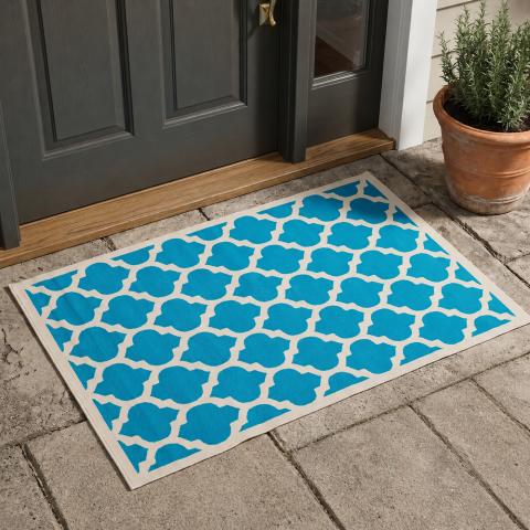 Tapis bleu et vert LYN1 STYLE Bleu
