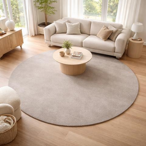 Tapis rond LYN10 LAVABLE Argent