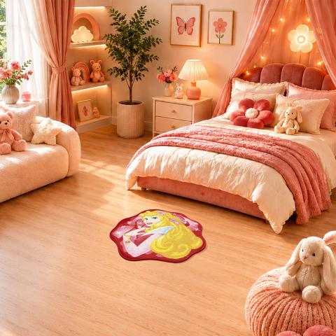 Tapis Disney pour enfant LYN48 AURORE Rose