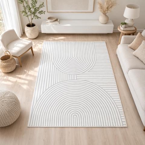 Tapis formes géométriques LYN49 BINCI Ecru
