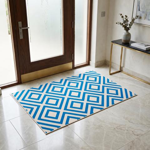 Tapis bleu et vert LYN49 NICE Bleu