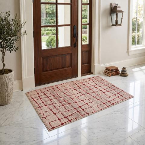 Tapis à carreaux LYN49 SOFIA Beige