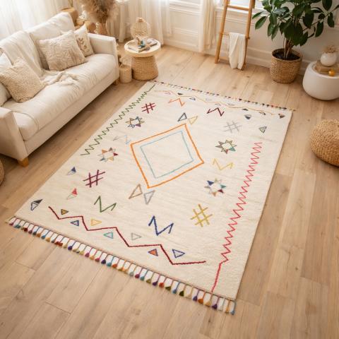 Tapis Berbère LYN5 JADIDA Crème