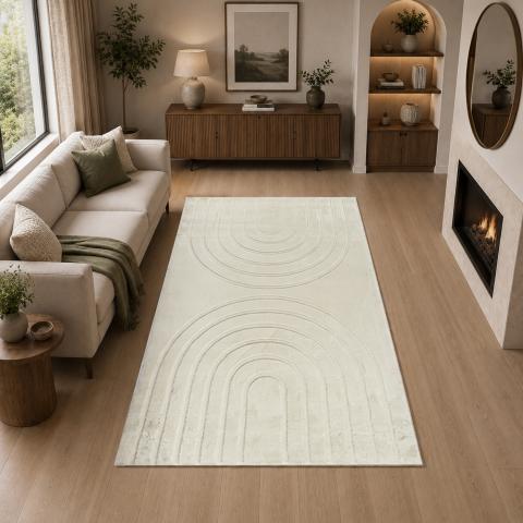 Tapis moderne LYN59 DEH Crème