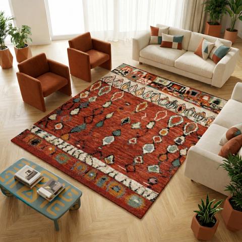 Grand tapis LYN8 MOROCO Rouge