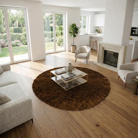 Tapis rond MALAIDORY Marron