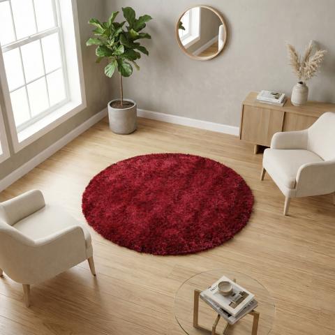 Tapis rond MALAIDORY Rouge