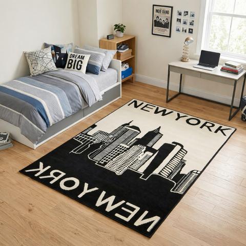 Tapis pour enfant NEW YORK CITY Noir