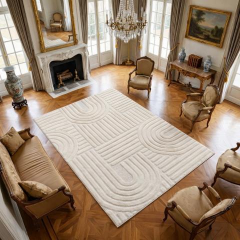 Tapis formes géométriques NOOR Crème