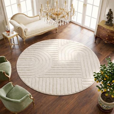 Tapis rond NOOR Crème