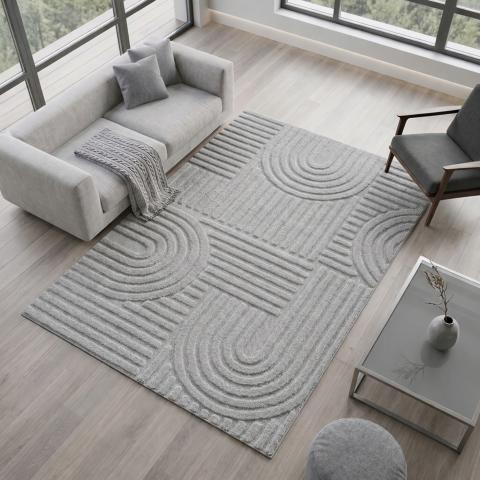 Tapis formes géométriques NOOR Gris