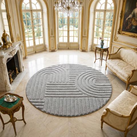 Tapis rond NOOR Gris