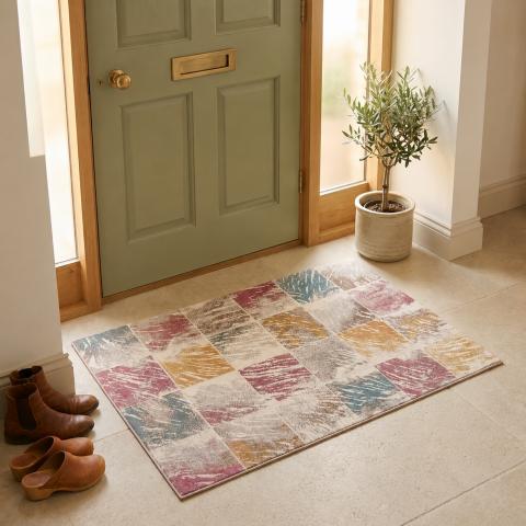 Tapis à carreaux PASTY Multicolore