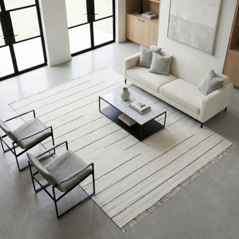 Tapis kilim PRAHA Ecru