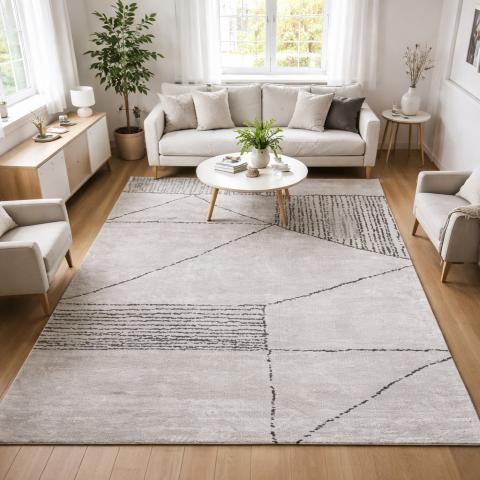 Tapis formes géométriques RAGGAL Gris