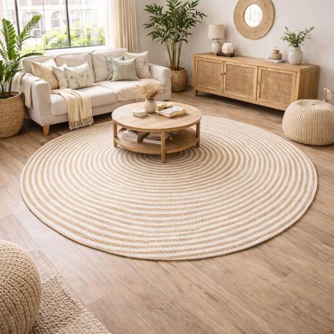 Tapis rond SPIRALTRY Blanc