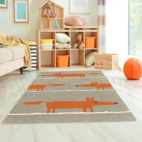 Tapis motif animalier MR FOX Orange