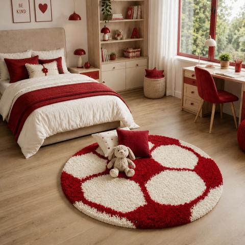 Tapis pour enfant SHAGGY FOOT Rouge