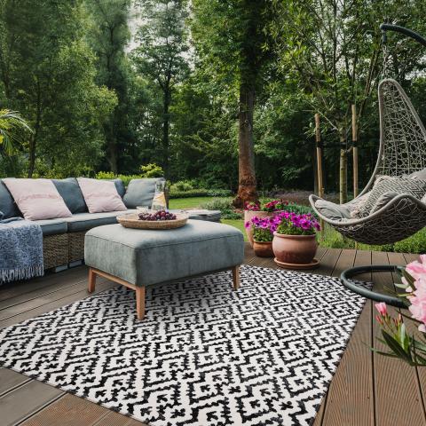 Tapis d'extérieur fait à la machine EDJE Noir