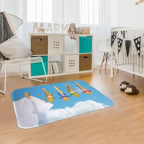 Tapis chambre bébé DOUX TET Bleu