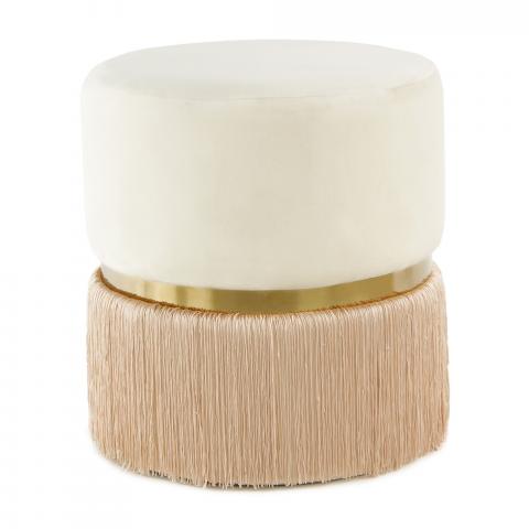 Tabouret décoratif ZAKE Ecru